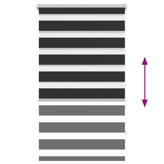 vidaXL Zebra Gardiner 90 x 150 cm Svart