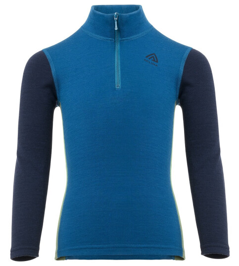 Aclima WarmWool Mockneck, Barn Corsair/Navy Blazer/Dill 120