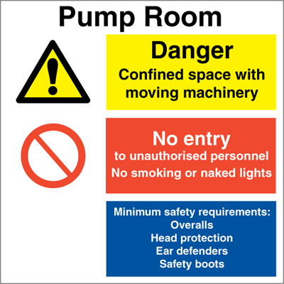 Jo Safety Pump room Danger No entry IMO Combi sign 120062 Jo Safety Pump room Danger No entry IMO Combi sign 120062