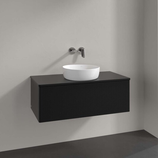 Villeroy & Boch Antao Servantskap med 1 skuff 100x50x36 cm m/lys Sort Matt Villeroy & Boch Antao Servantskap med 1 skuff 100x50x36 cm m/lys Sort Matt