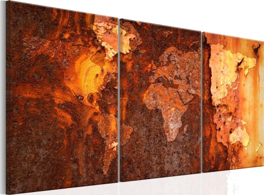 Bilde World Map Old Rust 60x30 Artgeist sp. z o. o.