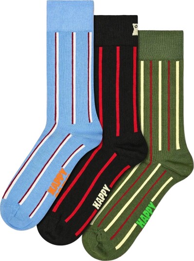 Happy Socks 3 Pack Vertical Stripe Socks Multi/patterned 41 46