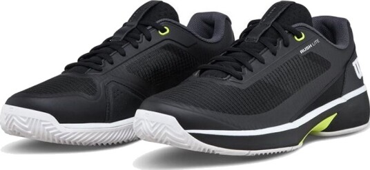 Wilson Rush Lite 5 Clay Tennis  og padelsko herre Black/White/Safety Yellow 43 1/3