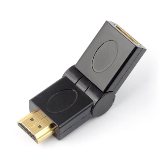 HDMI adapter vinklet hunn hann – justerbar vinkel opptil 90°