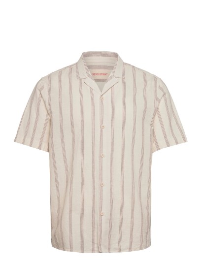 Revolution Short Sleeved Cuban Shirt Cream L Revolution Short Sleeved Cuban Shirt Cream L
