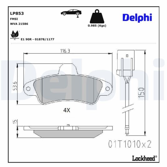Bremseklosser DELPHI LP853