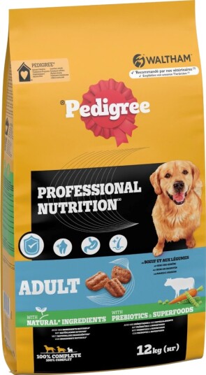 Pedigree tørrfôr Adult Professional Nutrition med storfekjøtt & grønnsaker 12 kg