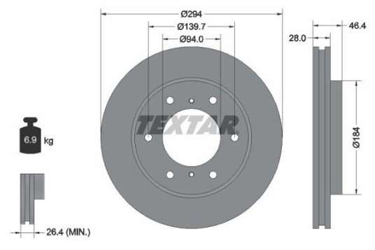 Bremseskive TEXTAR 92180205 Bremseskive TEXTAR 92180205