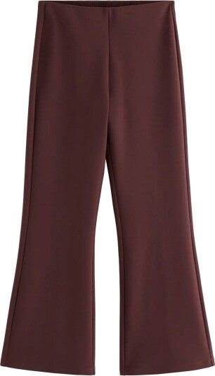 Lindex Flared Cropped Trousers Burgundy M