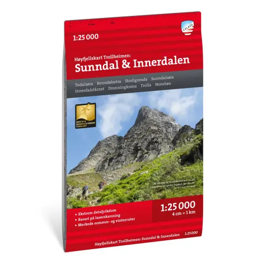Calazo förlag Høyfjellskart Trollheimen: Sunndal & Innerdalen 1:25 000 OneSize, NoColour