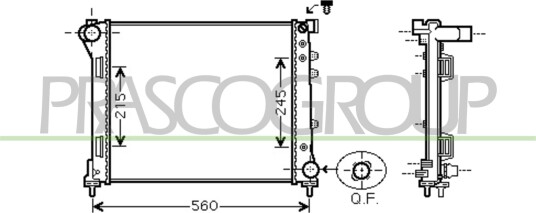 PRASCO FT124R002 Radiator motorkjøling PRASCO FT124R002 Radiator motorkjøling