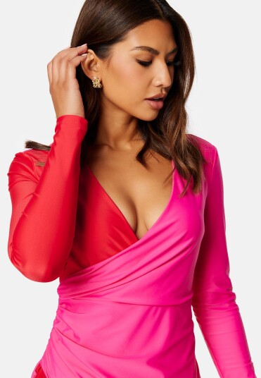 BUBBLEROOM Two Sides Dress Pink / Red XS
