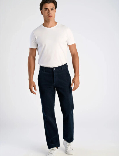 Lindbergh Superflex Corduroy Chino Pants - Navy - 38 x 32