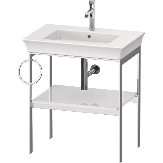 Duravit White Tulip Metallkonsoll 68,4x45x76 cm Hvit Høyglans/Krom