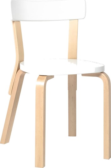 Artek 69 Spisestuestol Hvit/ Bjørk