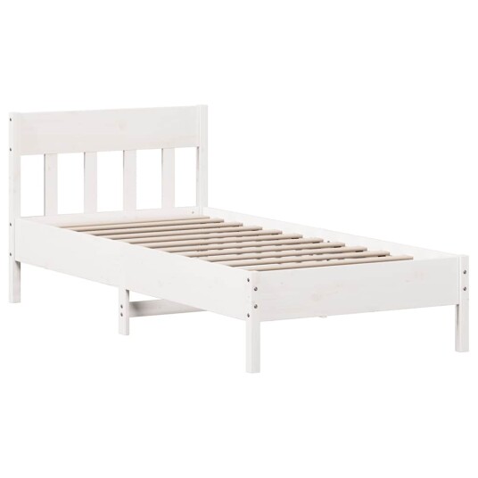 Sengeramme uten madrass hvit 90x200 cm heltre furu