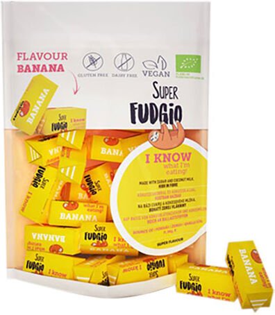 Super Fudgio Karameller med banan Ø - 150 g Super Fudgio Karameller med banan Ø - 150 g