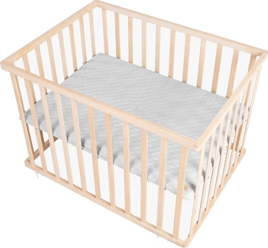 Roba Style Lekegrind Med Hjul Wood & Grey Roba Style Lekegrind Med Hjul Wood & Grey