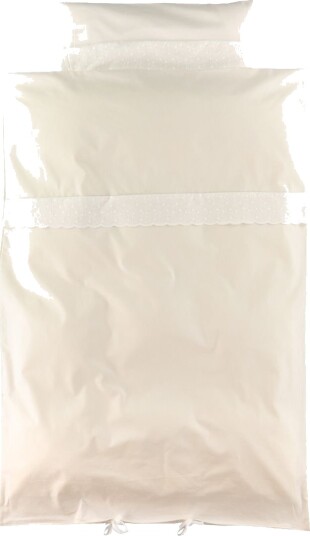 Nørgaard Madsens Sengetøy Baby Naturlig m. Festong Nørgaard Madsens Baby Sengetøy Baby Beige Hvit