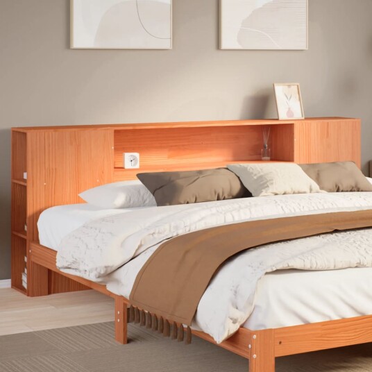 Hodegavl med oppbevaring voksbrun 200 cm heltre furu 8721158396334