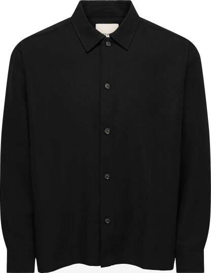 ONLY & SONS Onshansi Ario Ls Shirt Rlx BLACK S