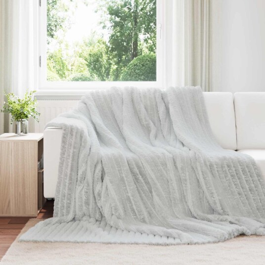 vidaXL Kastteppe Grå 240 x 220 cm Fleece