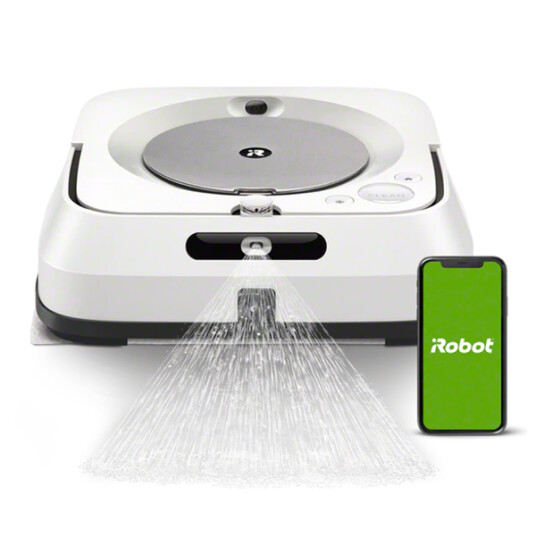 iRobot Braava Jet m6 Combi Hvit firkant Lade Hardt Gulv Linoleum Parkett Fliser Intelligent