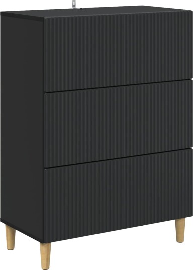 vidaXL Skuffeskap Svart 66 x 34,5 x 90 cm Konstruert tre