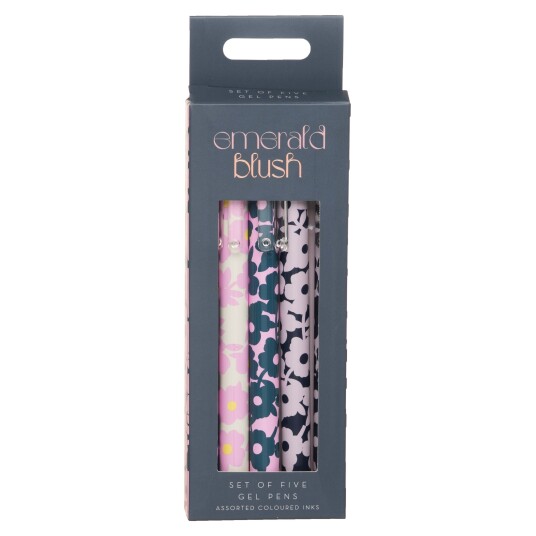 Whsmith Gelepenner I Eske 5 pk Emerald Blush Whsmith Gelepenner I Eske 5 pk Emerald Blush
