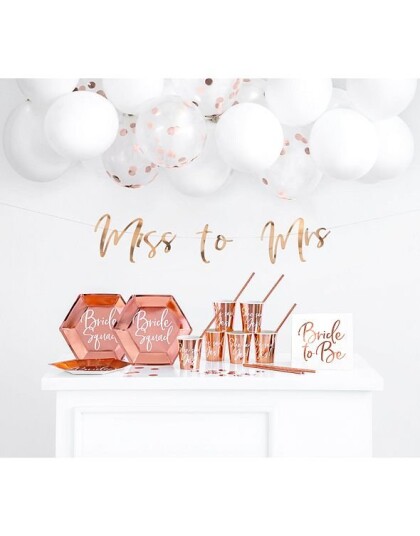 Bride to Be Rose Gullfarget Serveringog Dekorasjonsett 60 Deler