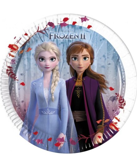 8 stk Små Papptallerkener 20 cm Frost 2 Disney Frozen 2