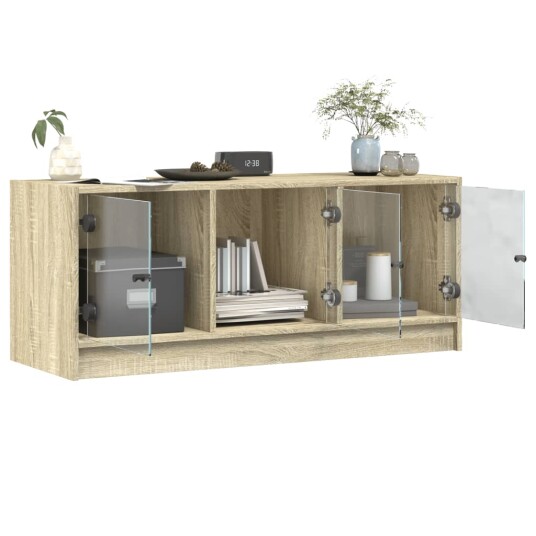 vidaXL TV-benk med dør sonoma eik 102x37x42 cm 8721012213586