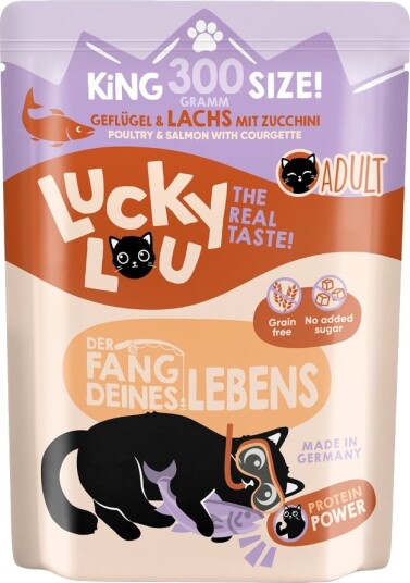 Lucky Lou Våtfôr Adult Fjærkre & Laks 300 G