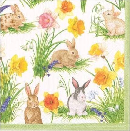 Bunnies and Daffodils lunsjservietter Bunnies and Daffodils lunsjservietter