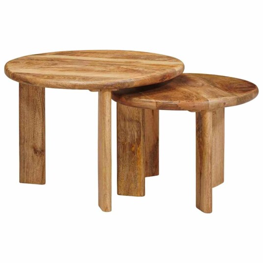 Nestende Kaffebord 2 pcs Brun Massiv mango tre