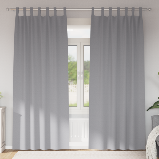 Gardiner med gardiner 2 pcs Lysegrå Polyester