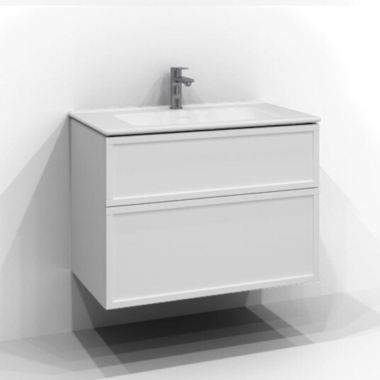 Svedbergs Poem Ramme Servantskap D45 med 2 Skuffer Hvit / 80cm Push Open