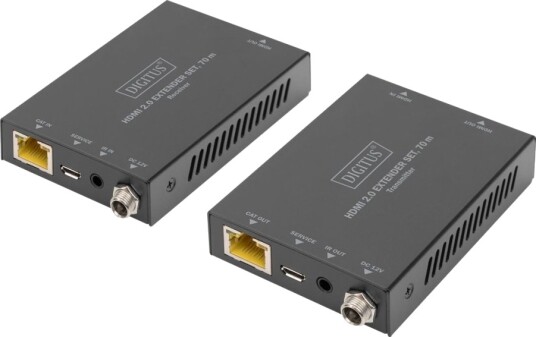 Digitus Ds-55506 - Sender Og Mottaker - Video/Lyd/Infrarød-Utvider - Hdmi - Over Cat 5E/6/6A/7 - Opp Til 70 M