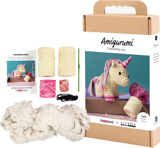 Creativ Company Heklesett Amigurumi Enhjørning DIY