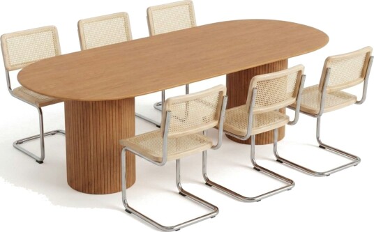 Kopparbo spisegruppe oval 220 cm eik med 8 Build spisestoler   Eik