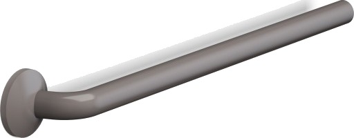 RØRSTYKKE MED VEGGROSETT 608 MM Rød