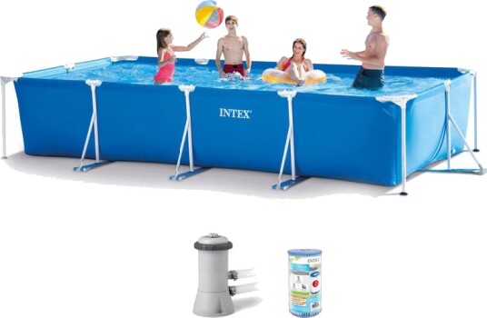 Intex Basseng Galvanisert Ramme 7.127l 450x220cm Svømmebasseng Og 28274np 1640643 1640546