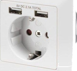 Digitus Hvit Grenuttak med 2 USB-uttak og Strømbryter Digitus Hvit Grenuttak med 2 USB-uttak og Strømbryter