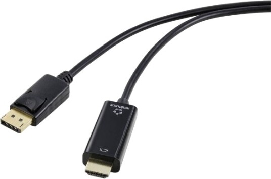 Renkforce Rf 5179186 1 M Displayport Hdmi Hankjønn Hankjønn Rett