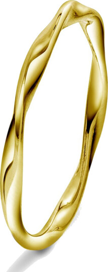 Pan Jewelry Bølge ring i 925 forgylt sølv størrelse 64