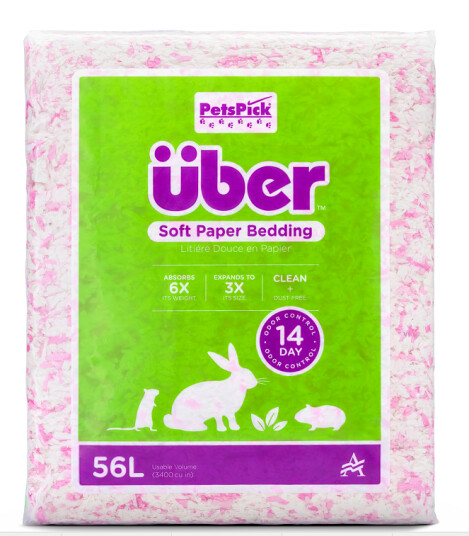 Über Soft Paper Bedding 56L Pink/White (45064)