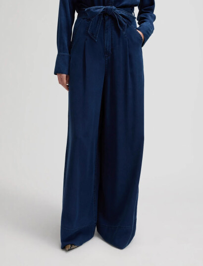 Lee Jeans Pleated Wide Leg Navy 26 x 33