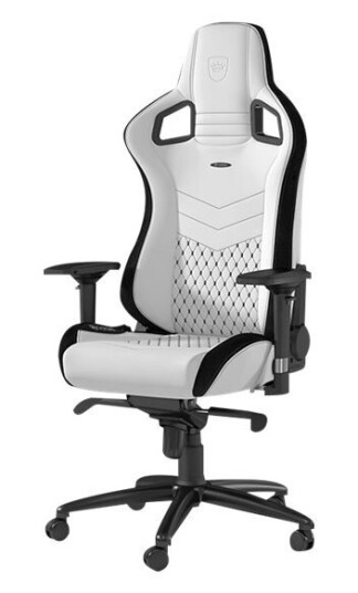 Noblechairs Epic - Stol - Ergonomisk - Armlener - T-Formet - Roterende - Aluminium Nylon Stål Polyuretanlær Kaldskum - Svart Hvit Noblechairs Epic - Stol - Ergonomisk - Armlener - T-Formet - Roterende - Aluminium Nylon Stål Polyuretanlær Kaldskum - Svart Hvit