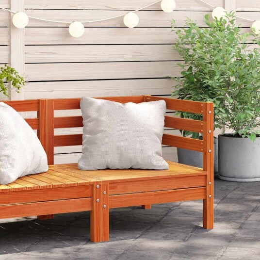 Utendørs hjørnesofa voksbrun heltre furu 837981