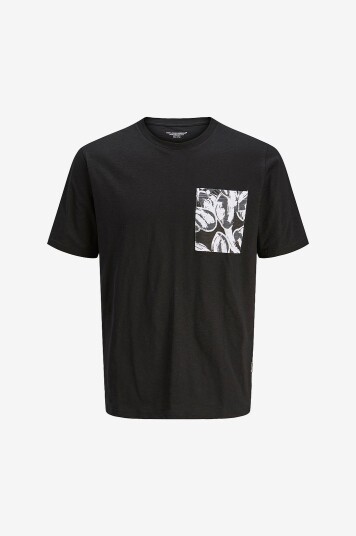 Jack & Jones Junior T skjorte Jorsplit Aop Pocket Tee SS Crew NE Svart
